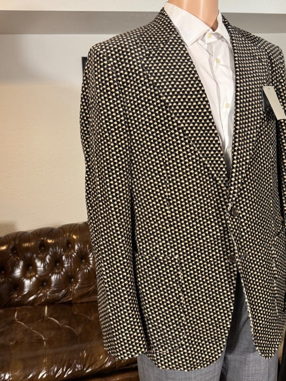 Tom Ford Velvet Dinner Jacket Patterned Brown 54R New with Tags